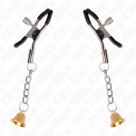 KINK - PINZAS PARA PEZONES CON COLGANTE DE CAMPANA DORADO 6 CM