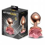 AFTERDARK – PLUG ANAL DE METAL ORO ROSA CON ROSA ROSA EN LA BASE TALLA S