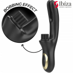 IBIZA - VIBRADOR HI-TECH RABITT MULTI CELDAS CLITORIALES Y DOBLE CLAMPING NEGRO