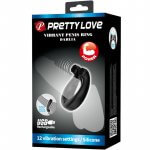 PRETTY LOVE - DAHLIA ANILLO VIBRADOR + ESTIMULADOR DE CLÍTOIS 12 VIBRACIONES NEGRO - Imagen 2