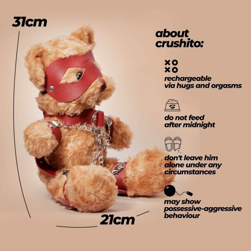 CRUSHIOUS - OSO TEDDY BONDAGE CRUSHITO ROJO 31CM - Imagen 4