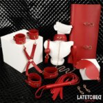 LATETOBED BDSM LINE - KIT BONDAGE 8 PIEZAS CON BOLSA DE ALMACENAMIENTO