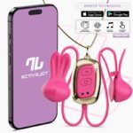 INTOYOU APP SERIES - TICKLY PINZAS PARA PEZONES CON VIBRACION, CONTROL Y COLLAR CON APP