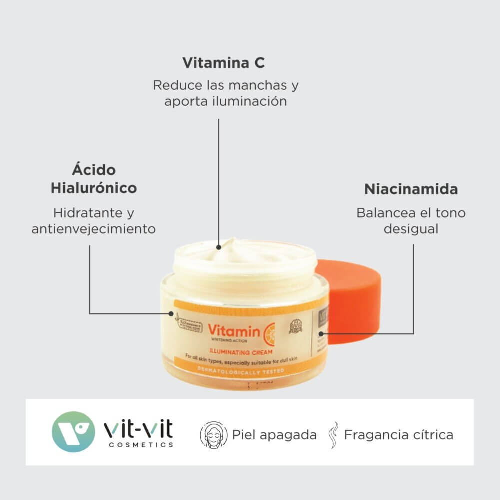 VIT VIT COSMETICS - CREMA DE DÍA ILUMINADORA VITAMIN C - Imagen 3
