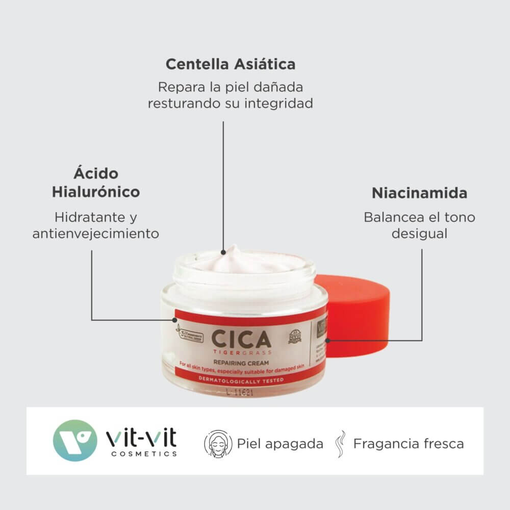 VIT VIT COSMETICS - CREMA DIARIA CICA TIGERGRASS - Imagen 3