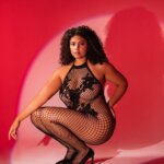 MAPALÉ - MOD. 1116X HALTER AND CROTCHLESS FLORAL BODYSTOCKING BLACK TALLA GRANDE