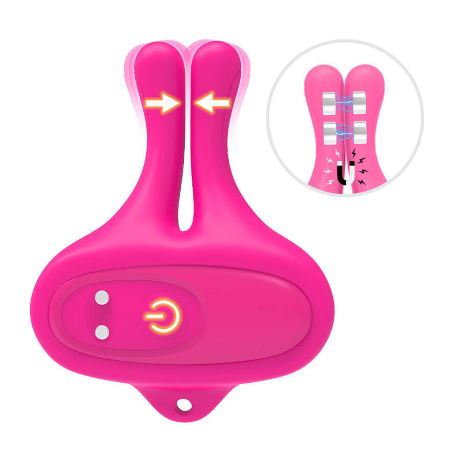 ARMONY - PINZAS PARA PEZONES MAGNÉTICA CON VIBRACIÓN FORMA CONEJO ROSA - Imagen 7