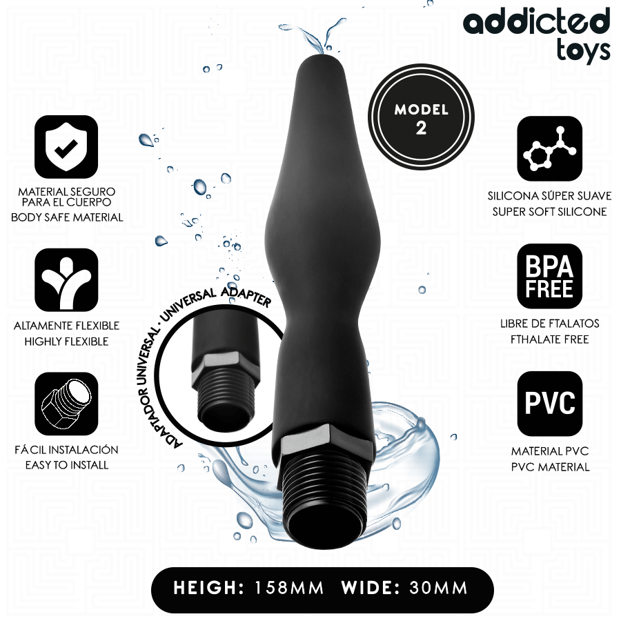 ADDICTED TOYS - LIMPIADOR ANAL CON ADAPTADOR UNIVERSAL MODELO 2 - Imagen 5