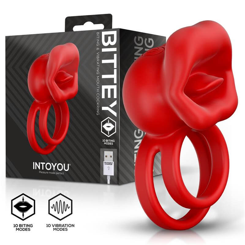 INTOYOU - BITTEY ANILLO VIBRADOR CON BITING MORDISQUEO 1 INTOYOU - BITTEY ANILLO VIBRADOR CON BITING MORDISQUEO