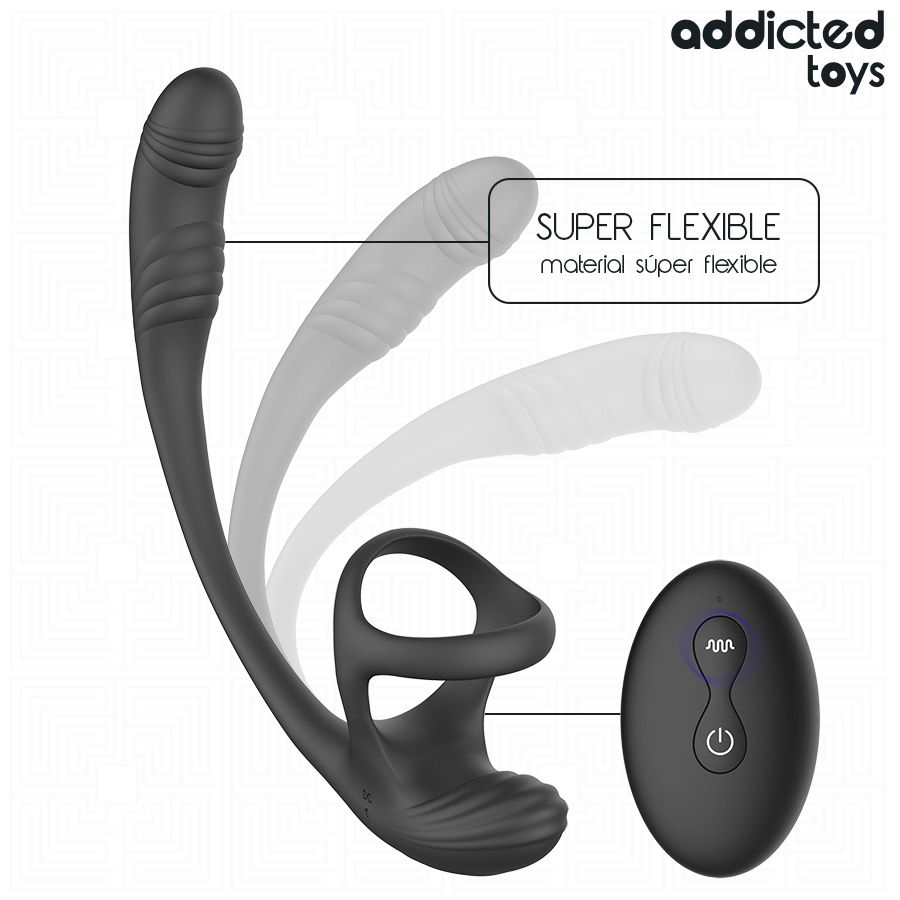 ADDICTED TOYS - PLUG ANAL VIBRACIÓN Y WAVING 360º Y ESTIMULADOR TESTÍCULOS 3 ADDICTED TOYS - PLUG ANAL VIBRACIÓN Y WAVING 360º Y ESTIMULADOR TESTÍCULOS - Imagen 3