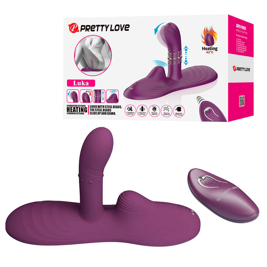 PRETTY LOVE - LUKA SIT DOWN VIBRADOR CON EFECTO CALOR Y CONTROL REMOTO