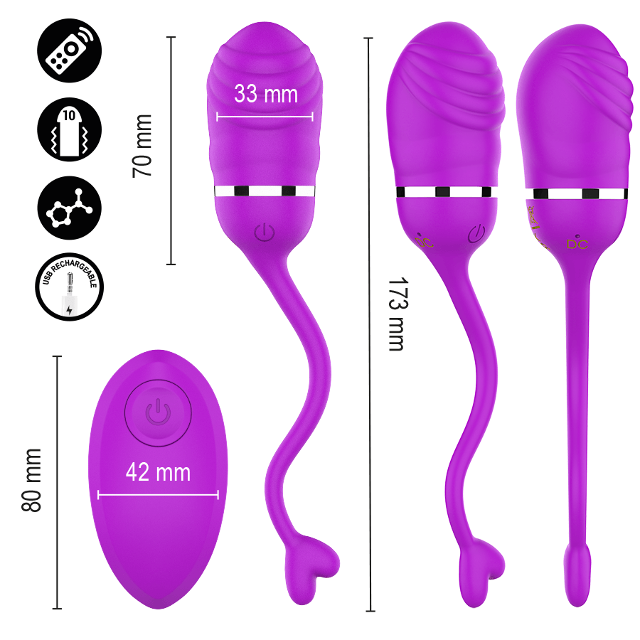 INTENSE - SOOKIE HUEVO VIBRADOR CON CONTROL REMOTO MORADO - Imagen 2