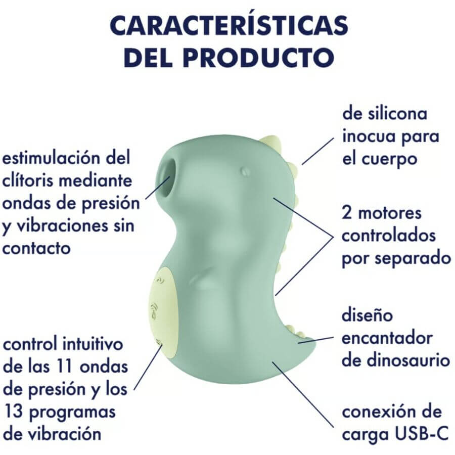 SATISFYER - DIN-OOOH VIBRADOR & ESTIMULADOR AIR PULSE - Imagen 2