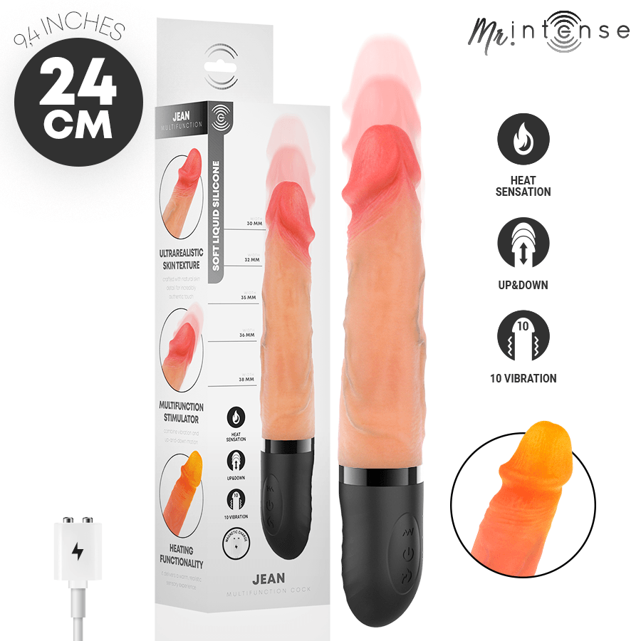 MR INTENSE - JEAN VIBRADOR UPDOWN SILICONA CON EFECTO CALOR 24 CM