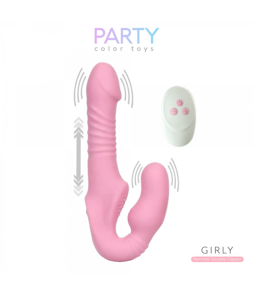 PARTY COLOR TOYS – ARNÉS STRAPON GIRLY VIBRACIÓN-SUBE Y BAJA CON MANDO